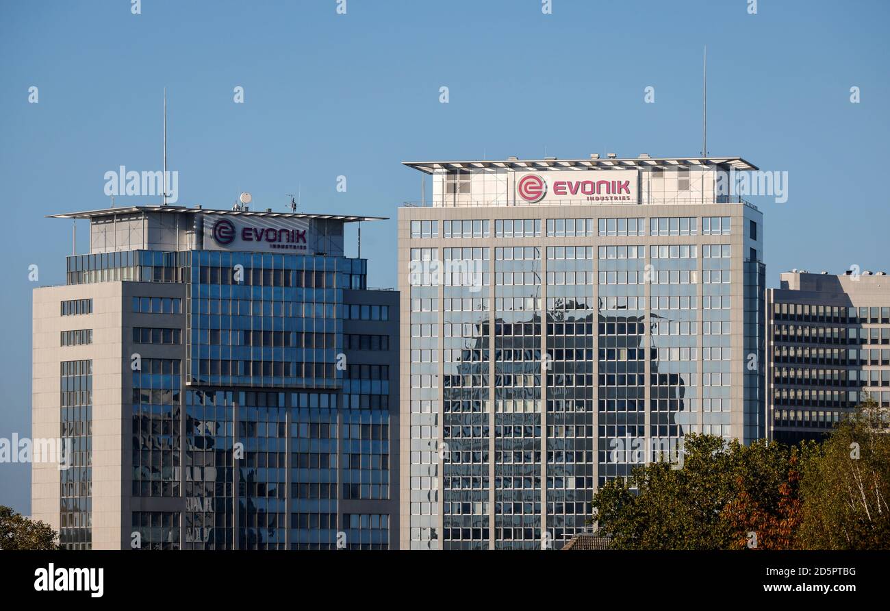Essen, zona Ruhr, Renania Settentrionale-Vestfalia, Germania - edificio della sede centrale di Evonik. Foto Stock