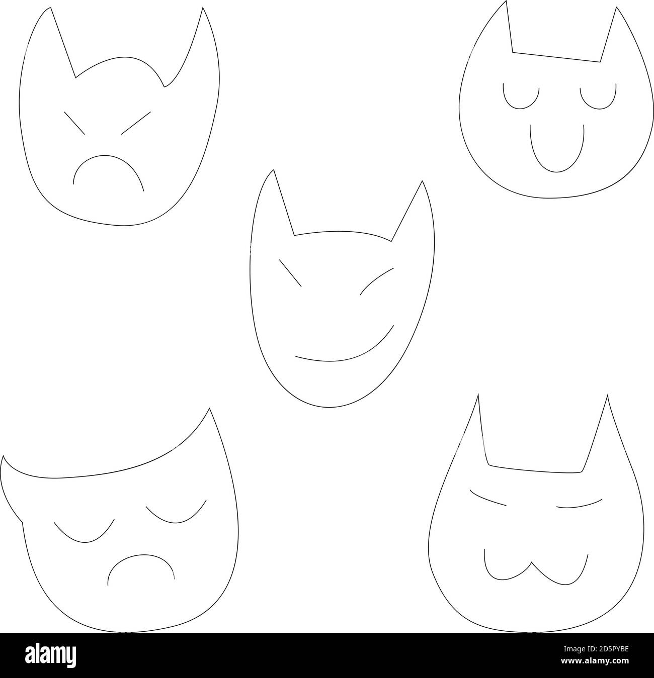 l'emoticon espressione diavolo si affaccia divertente e carino Illustrazione Vettoriale