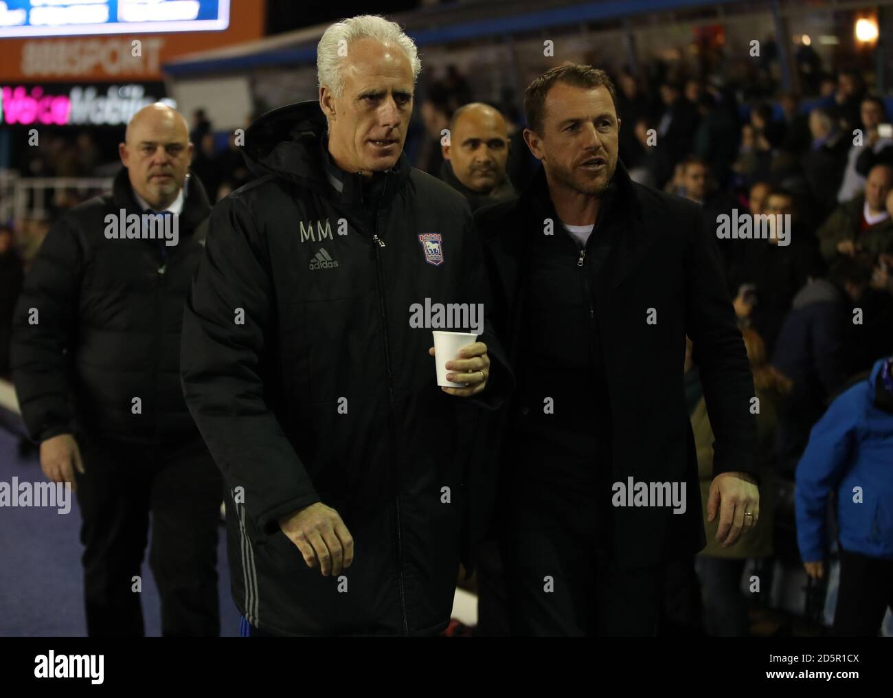 Mick McCarthy, responsabile della città di Ipswich, e Gary, responsabile della città di Birmingham Rowett Foto Stock