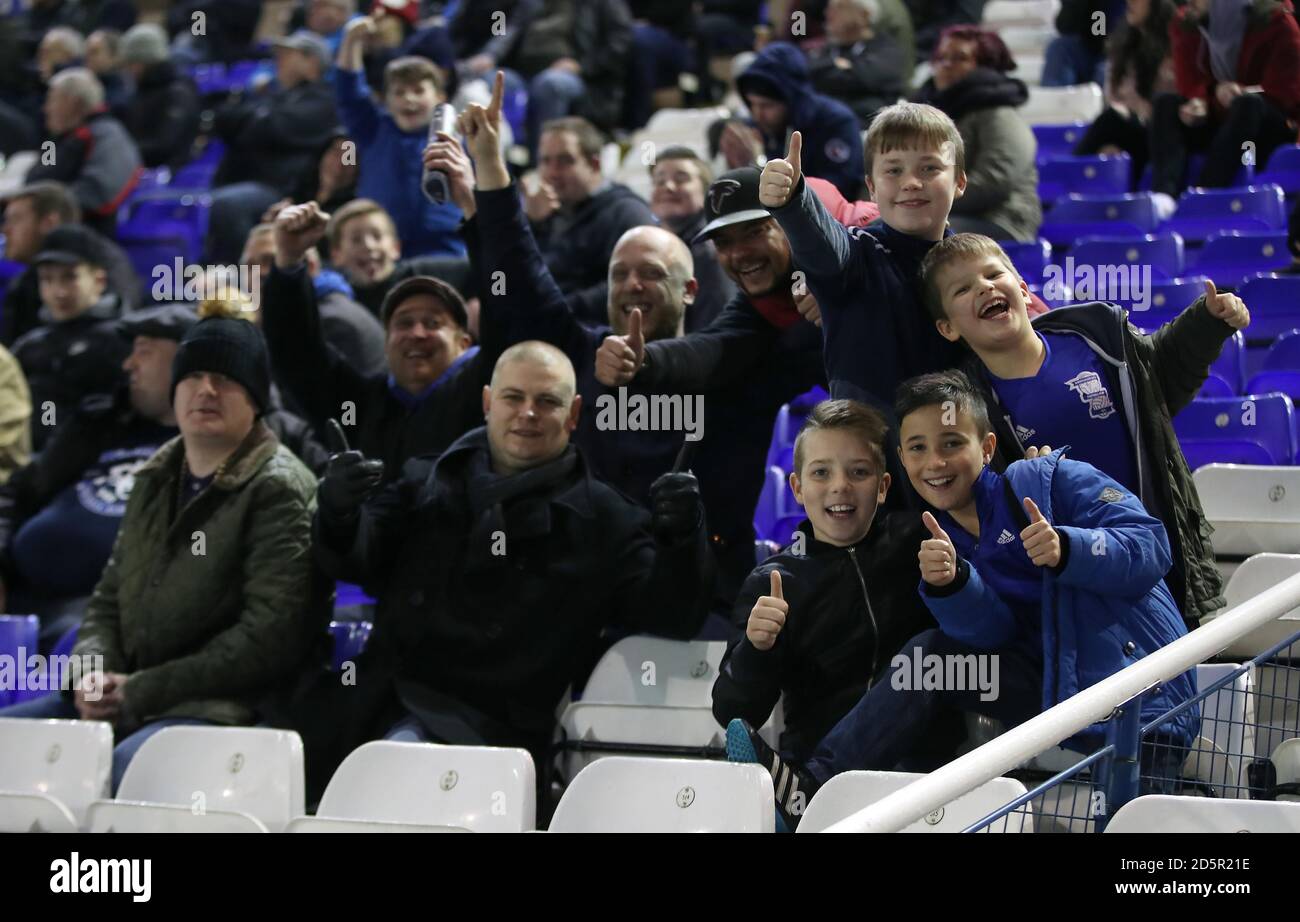 Tifosi della città di Birmingham negli stand di St Andrews Foto Stock