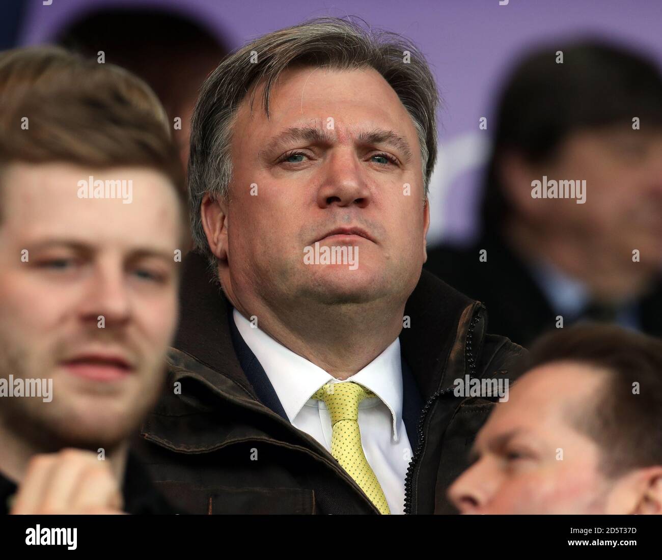 Norwich City Chairman ed Balls negli stand Foto Stock