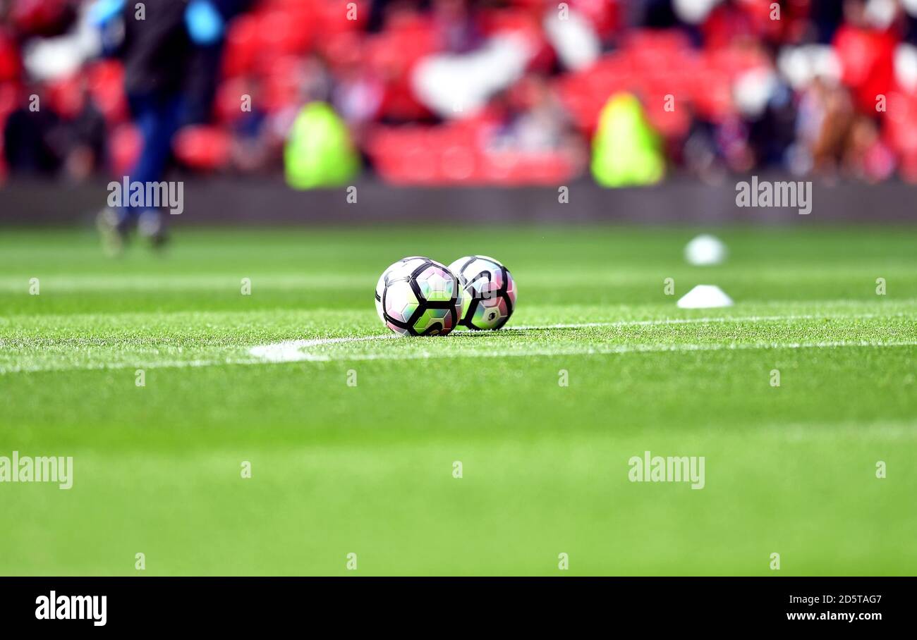 Una vista generale delle palle da partita Foto Stock