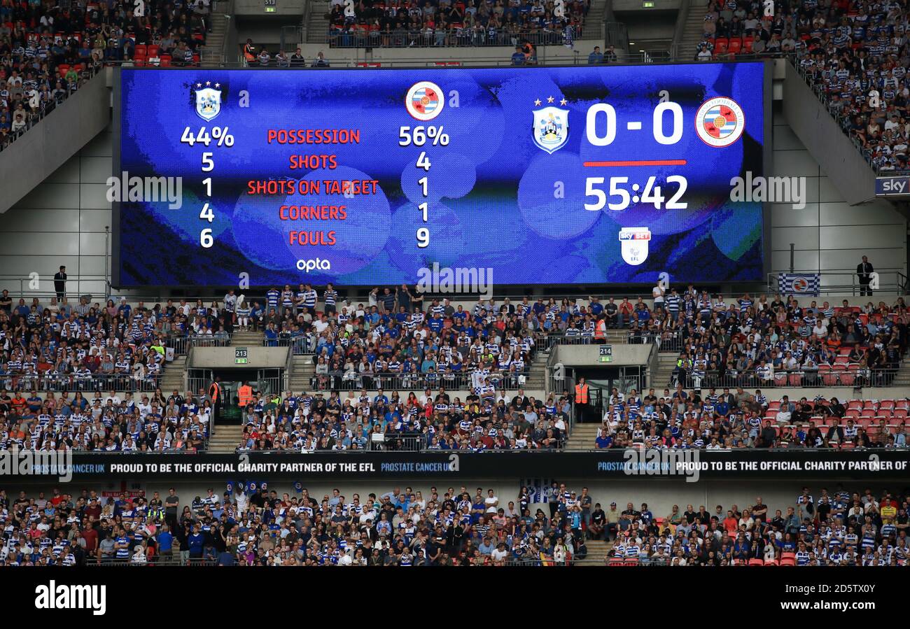 La lettura di tifosi sulle tribune Foto Stock