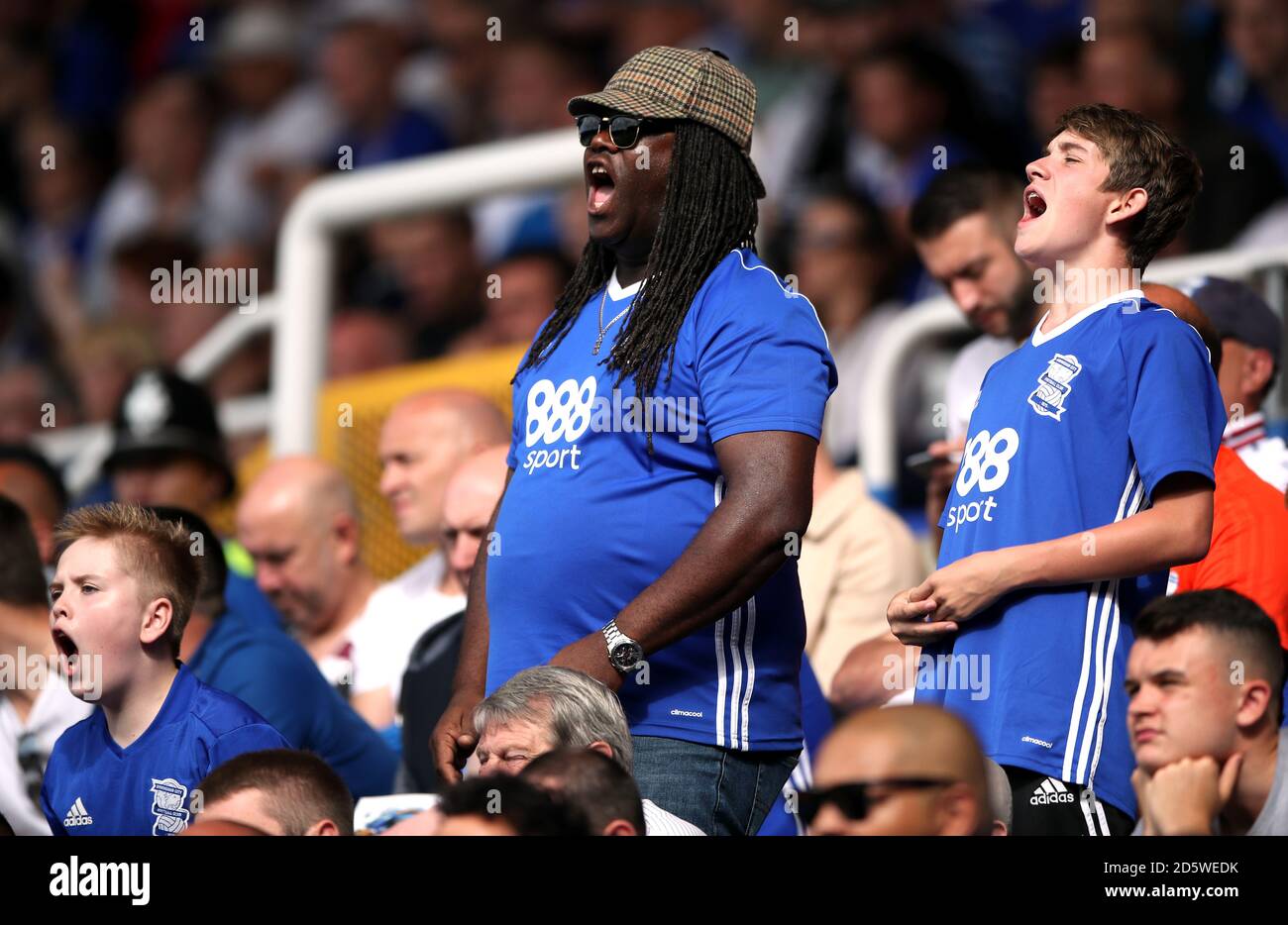 Birmingham City tifosi sulle tribune Foto Stock