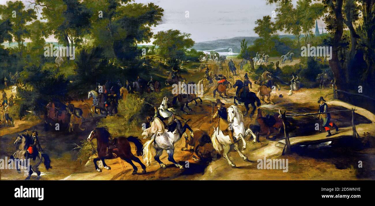 Rapina su un convoglio 1620 Pieter Snayers 1600-1633, The, Paesi Bassi, Olanda, Belgio, Fiammingo, Foto Stock