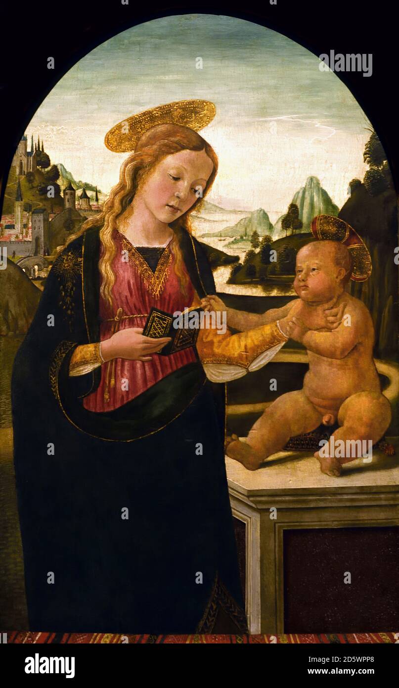 Madonna col Bambino di Domenico Ghirlandaio 1448-1494 Firenze, Italia, italiano. Foto Stock