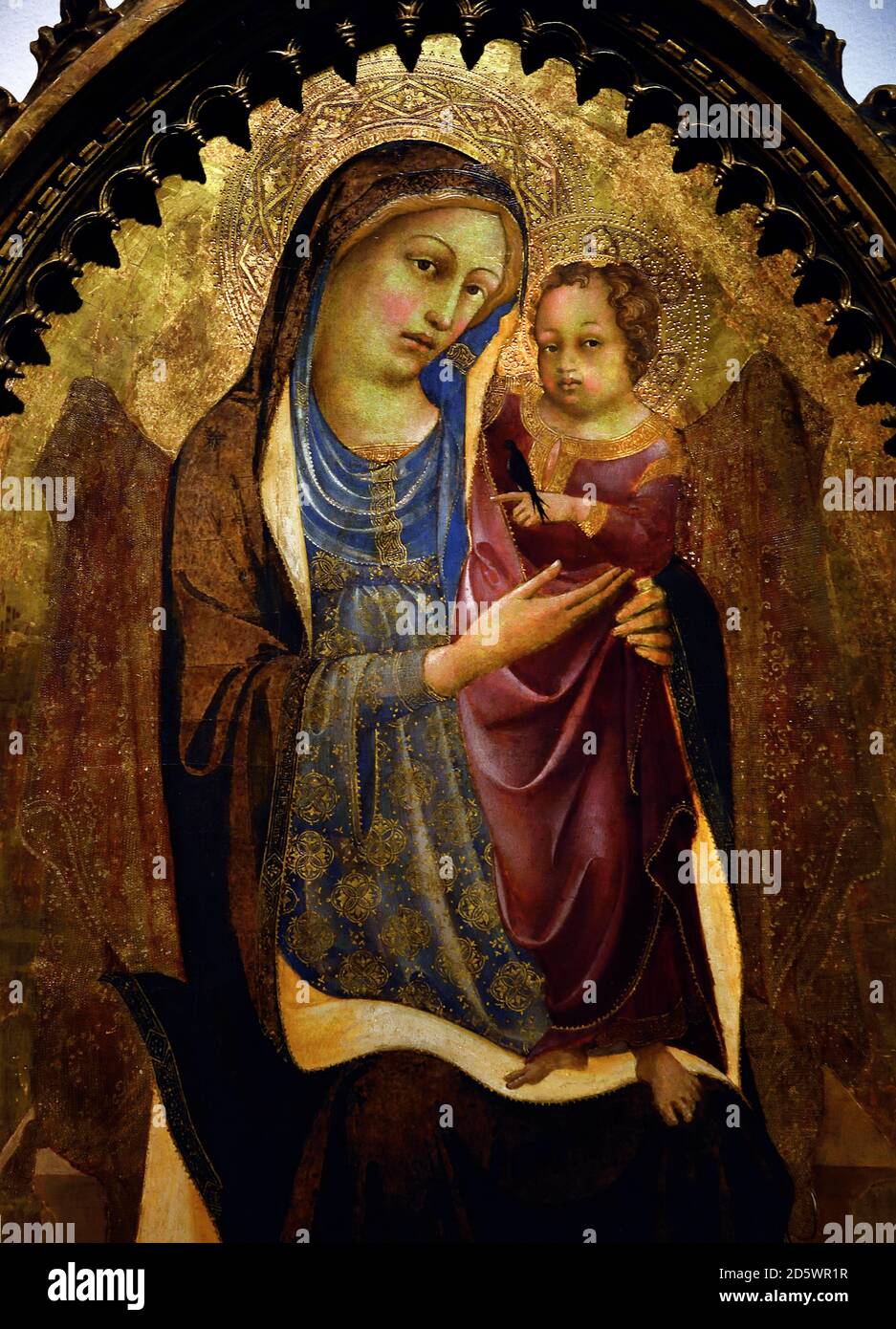 Madonna col Bambino Entrona 1425-1420 di Lorenzo Monaco ( Piero di Giovanni ) Italia Italiano Firenze ca. 1370–1425 Foto Stock