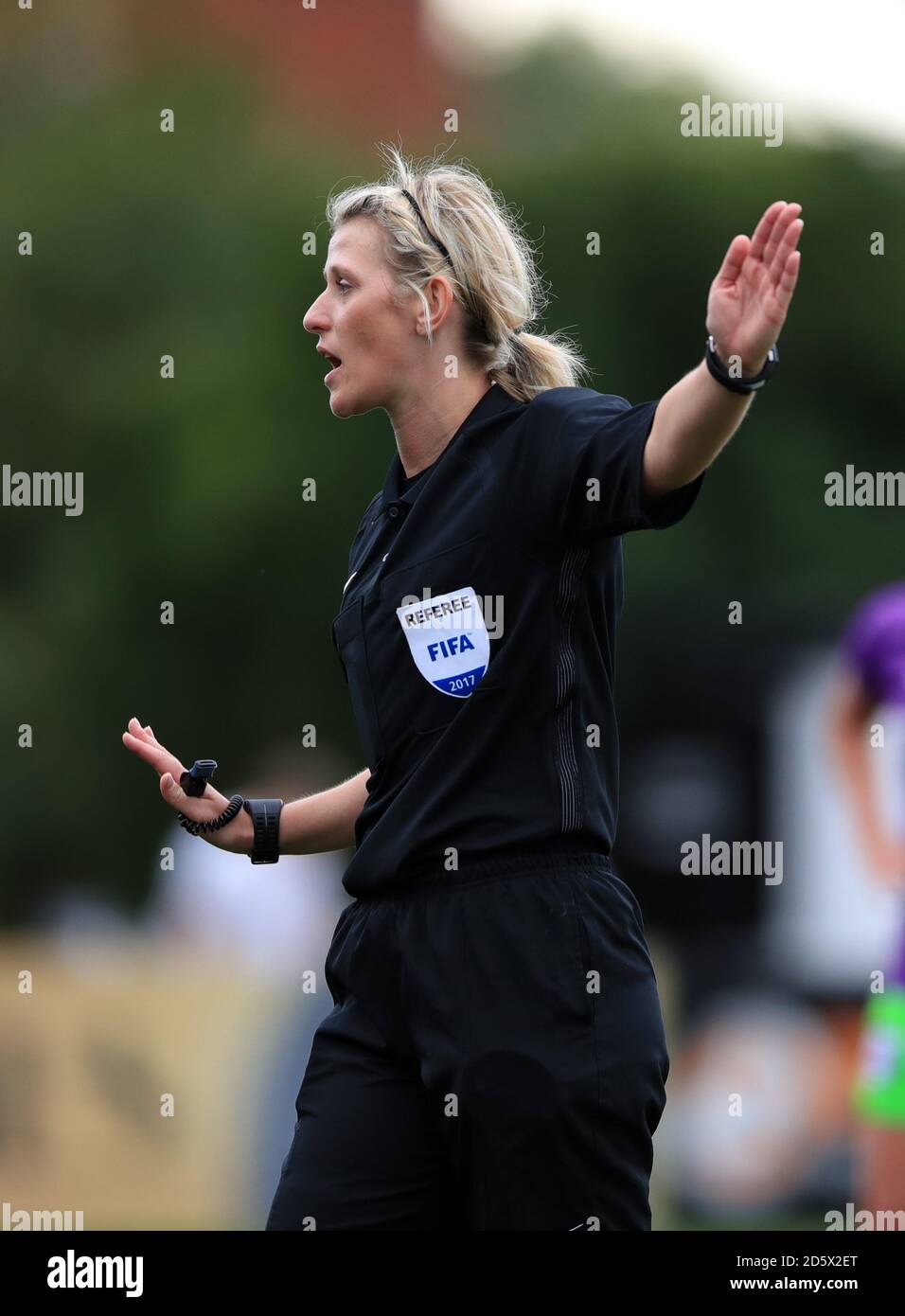 Arbitro Sarah Garratt Foto Stock