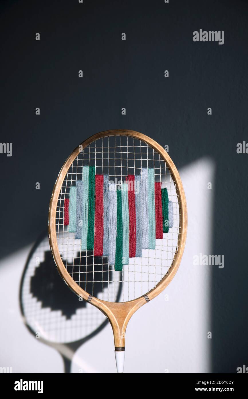 Badminton racchetta ricamato con cuore Foto Stock