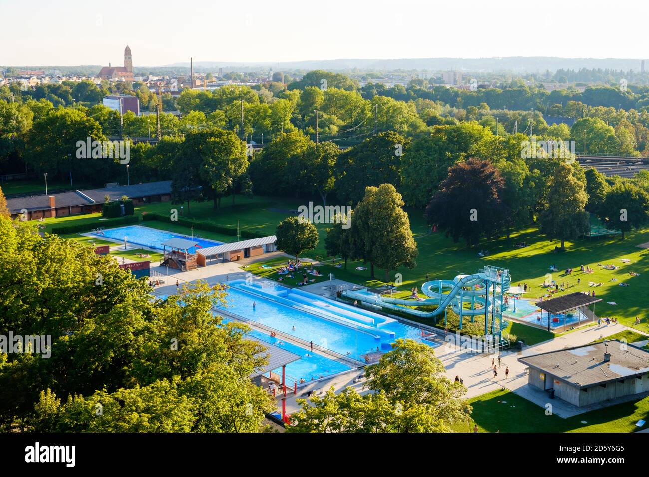 Germania, Baviera, Augusta, luogo di bagno misto, Familienbad am Plaerrer Foto Stock