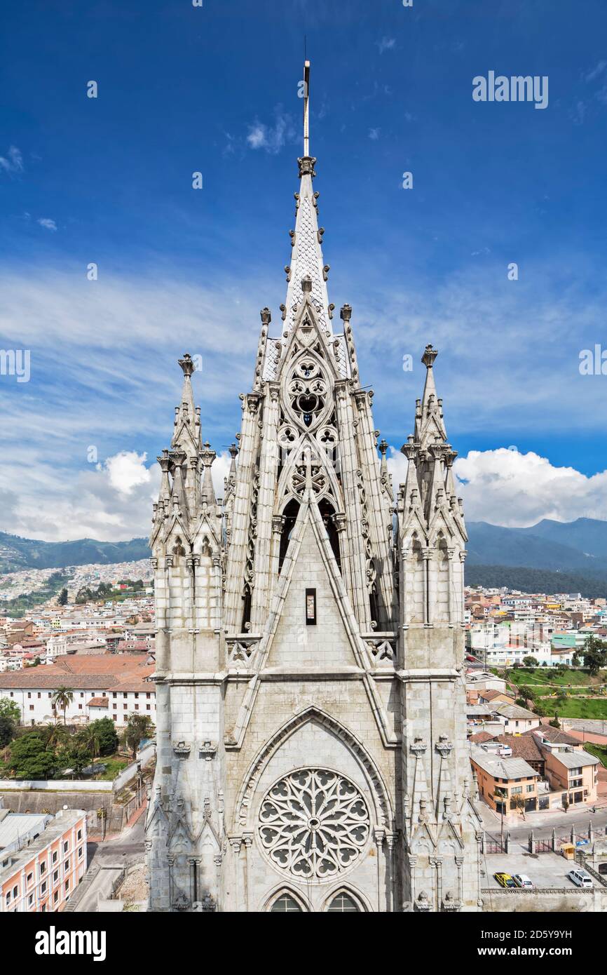Ecuador, Quito campanile della Basilica del Voto Nazionale Foto Stock
