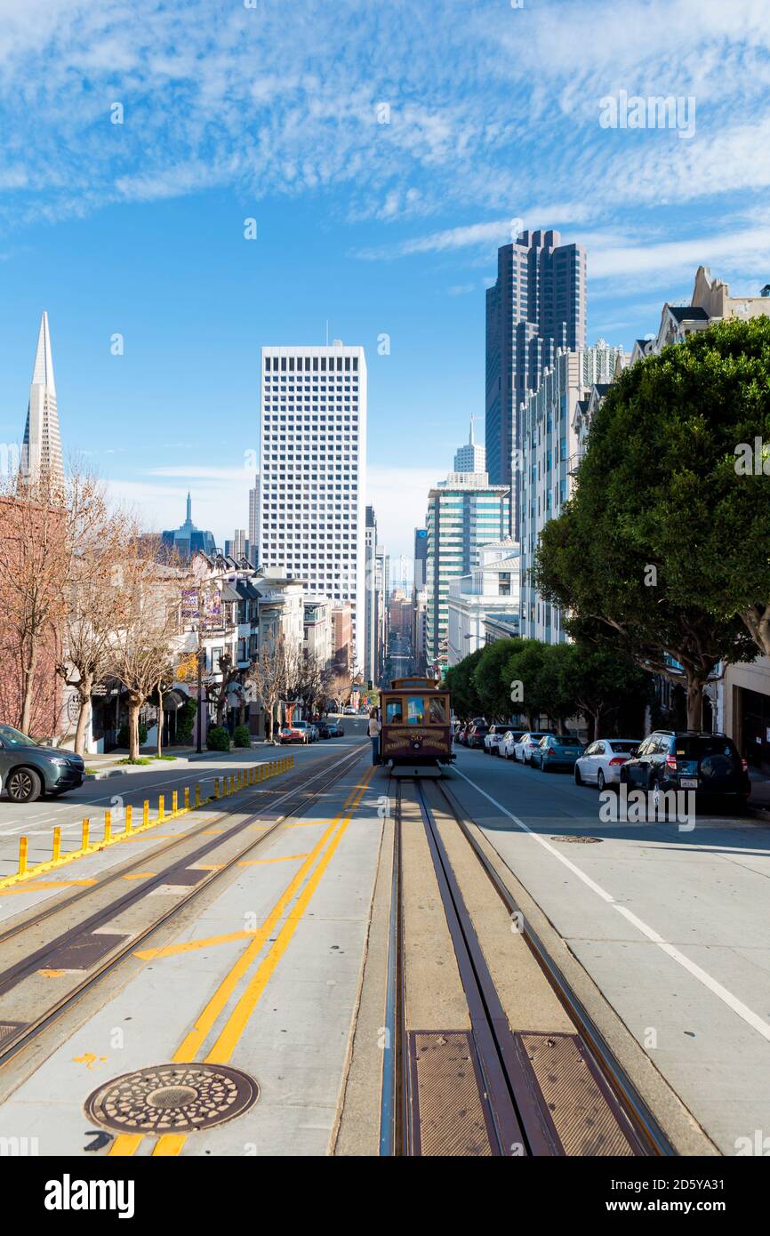 USA, California, San Francisco, funivia di San Francisco Foto Stock