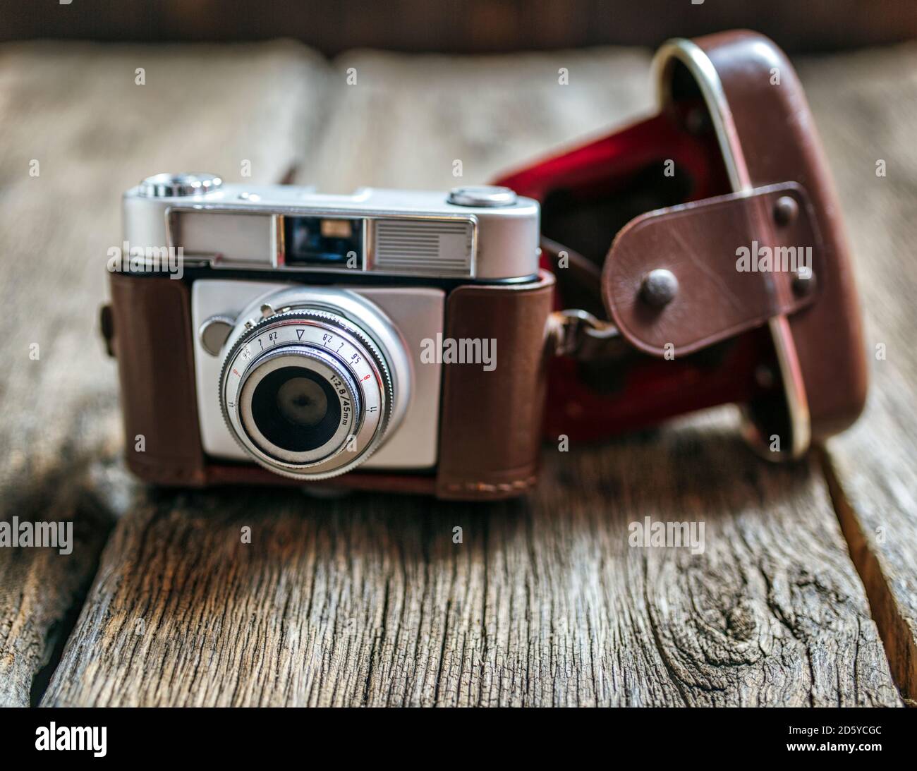 Telecamera di antiquariato in legno vecchio Foto Stock
