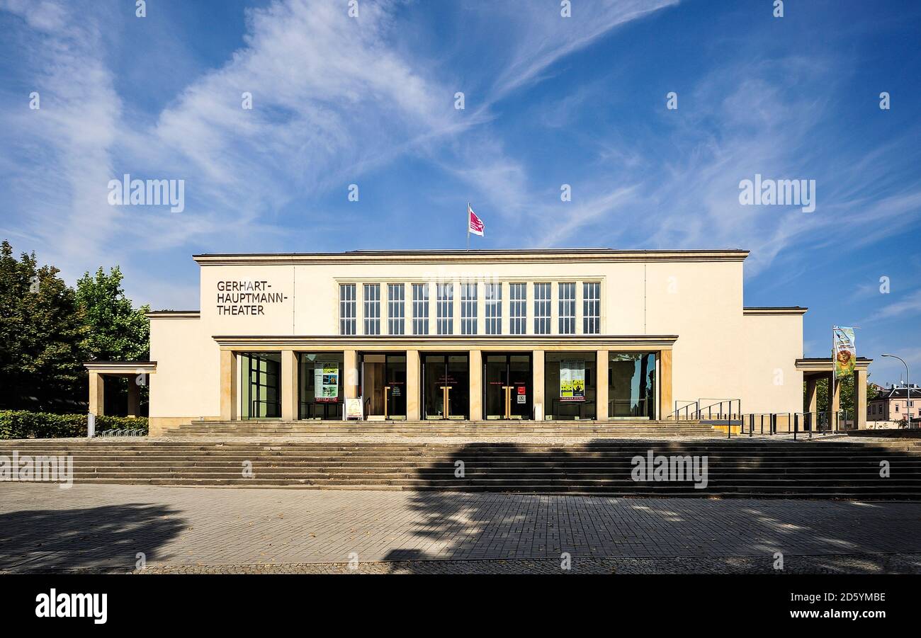 Germania, Sassonia, Zittau, Gerhart Hauptmann Theatre Foto Stock