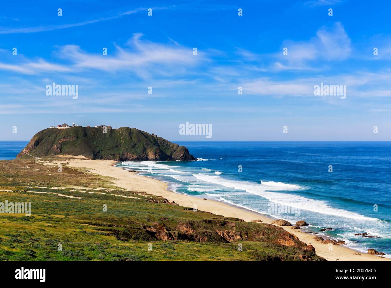 Stati Uniti, California, Big Sur, Pacific Coast, National Scenic Byway, punto Sur State Historic Park, vista al punto Sur faro Foto Stock