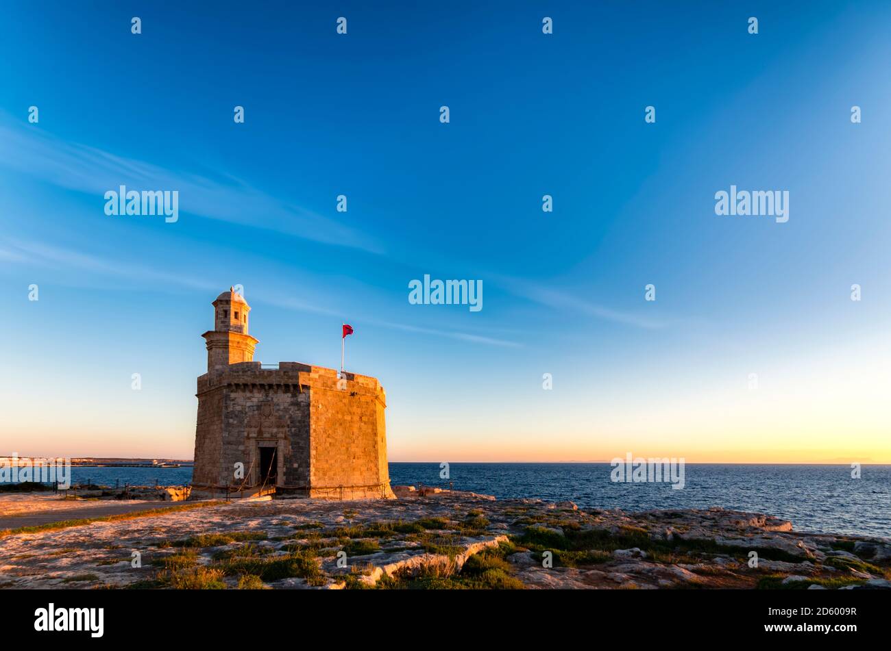Spagna, Minorca, Ciutadella de Menorca, Castillo de Sant Nicolau Foto Stock