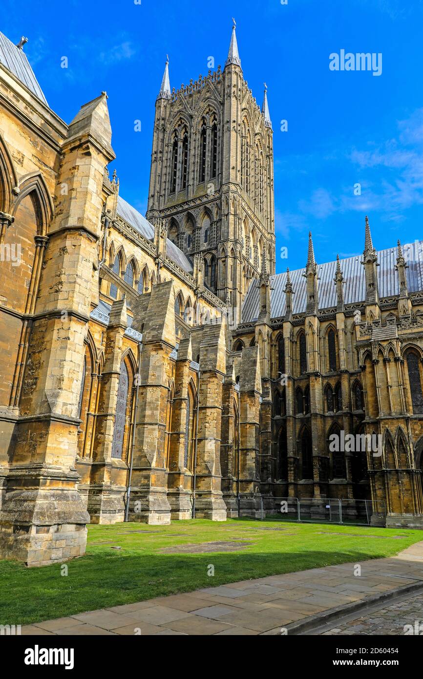 Lincoln Cathedral, Città di Lincoln, Lincolnshire, Inghilterra, Regno Unito Foto Stock