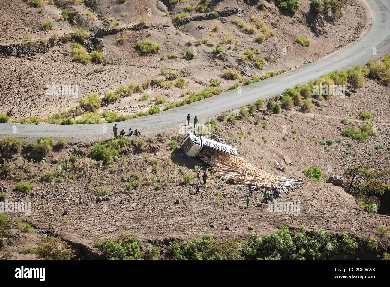 Etiopia, carrello incidente nel deserto Foto Stock