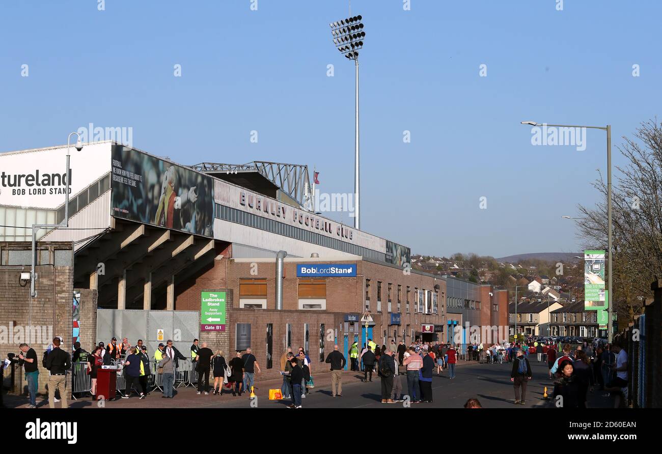 Vista generale del Turf Moor Stadium prima del gioco Foto Stock