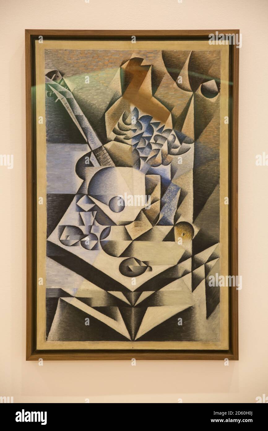 'La vita di fino con i fiori,' 1912; Juan Gris, Spagnolo, 1887-1927, olio su tela. Museo di Arte moderna, New York City. Foto Stock