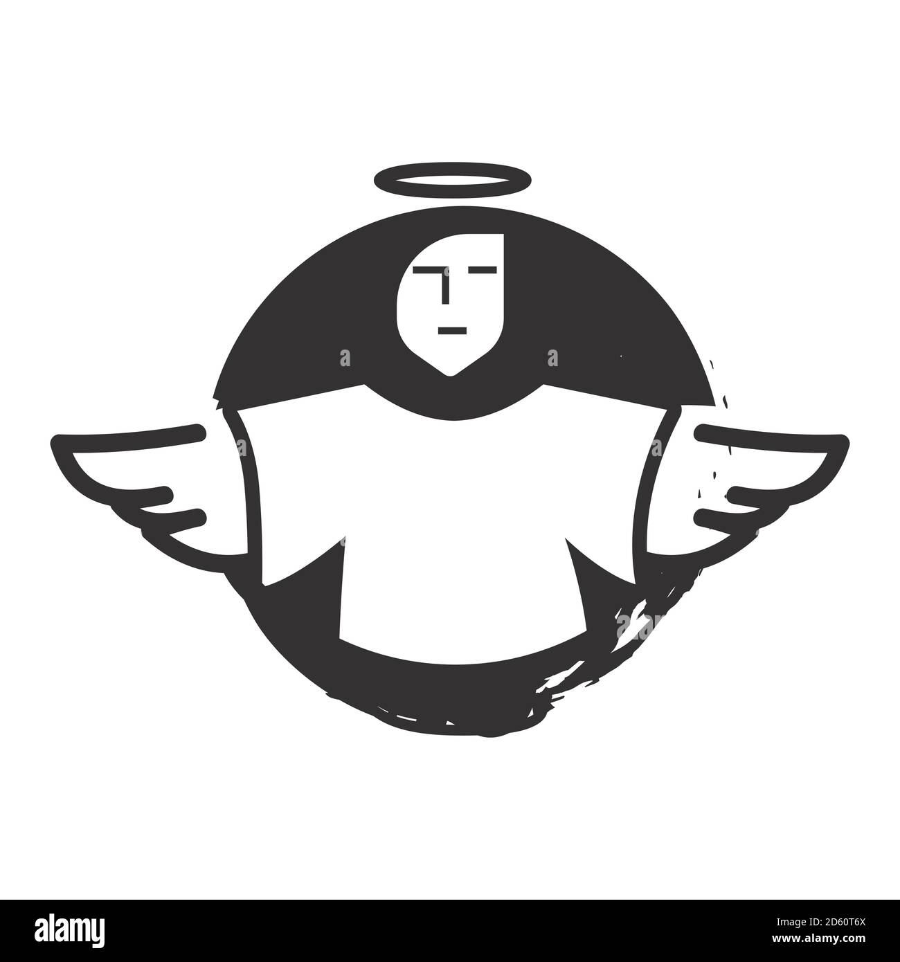 uomo personalizzato creativo con ali per ispirazione design con logo angelo illustrazione vettoriale Illustrazione Vettoriale