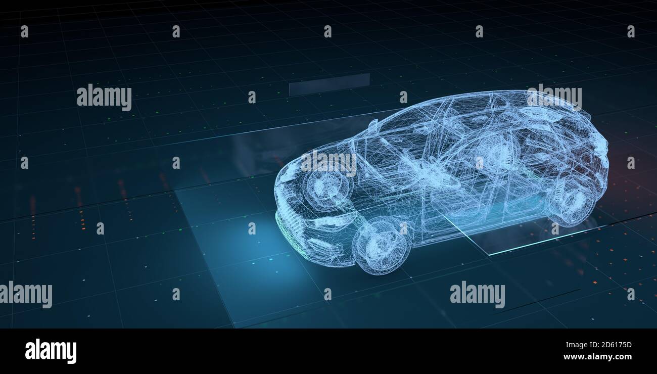 Veicolo autonomo a guida automatica, Auto senza guida Foto Stock