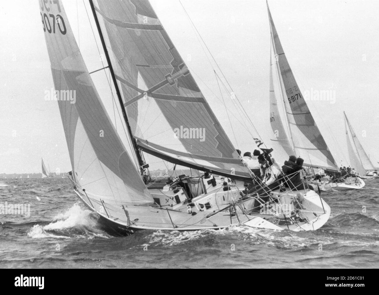 YACHT FRANCESE XERYUS ALL'INIZIO DELLA GARA FASTNET ANNI '80 Foto Stock