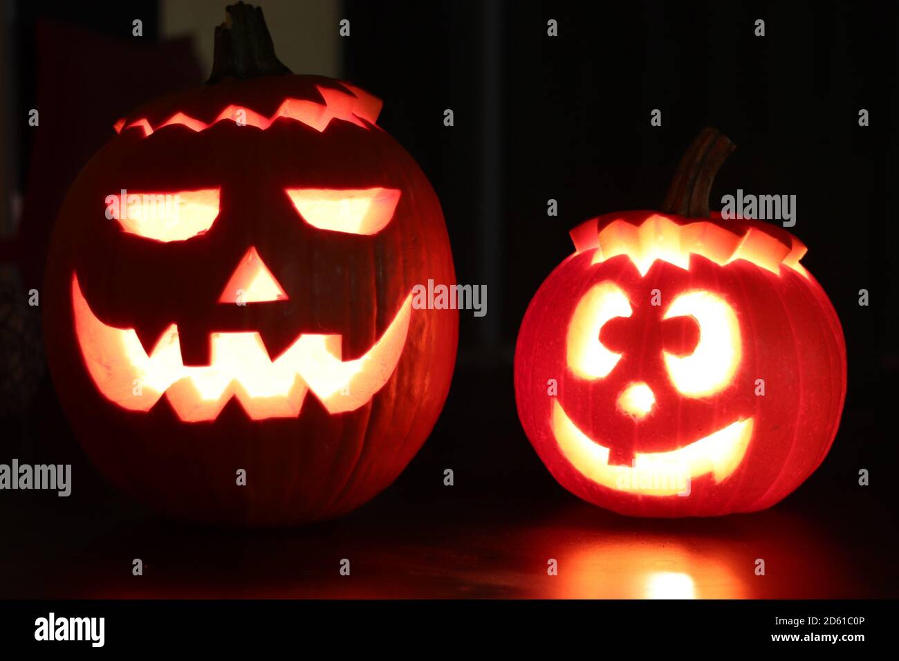 Zucca incandescente Jack-o-Lantern Halloween Foto Stock