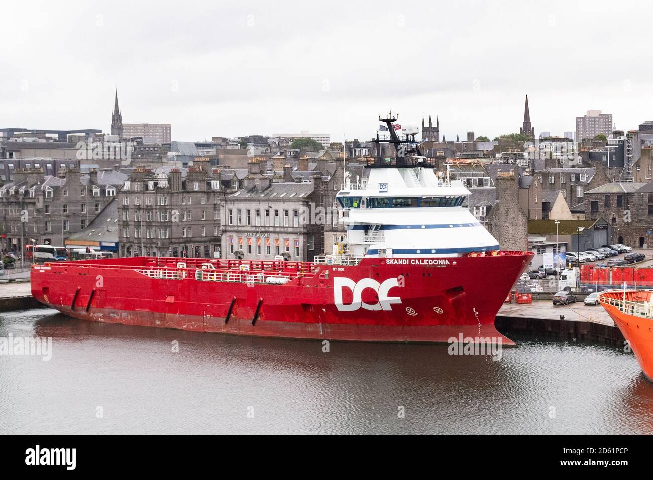 DOF Group nave di fornitura Skandi Caledonia piattaforma nave di fornitura PSV Aberdeen, Scozia, Regno Unito Foto Stock