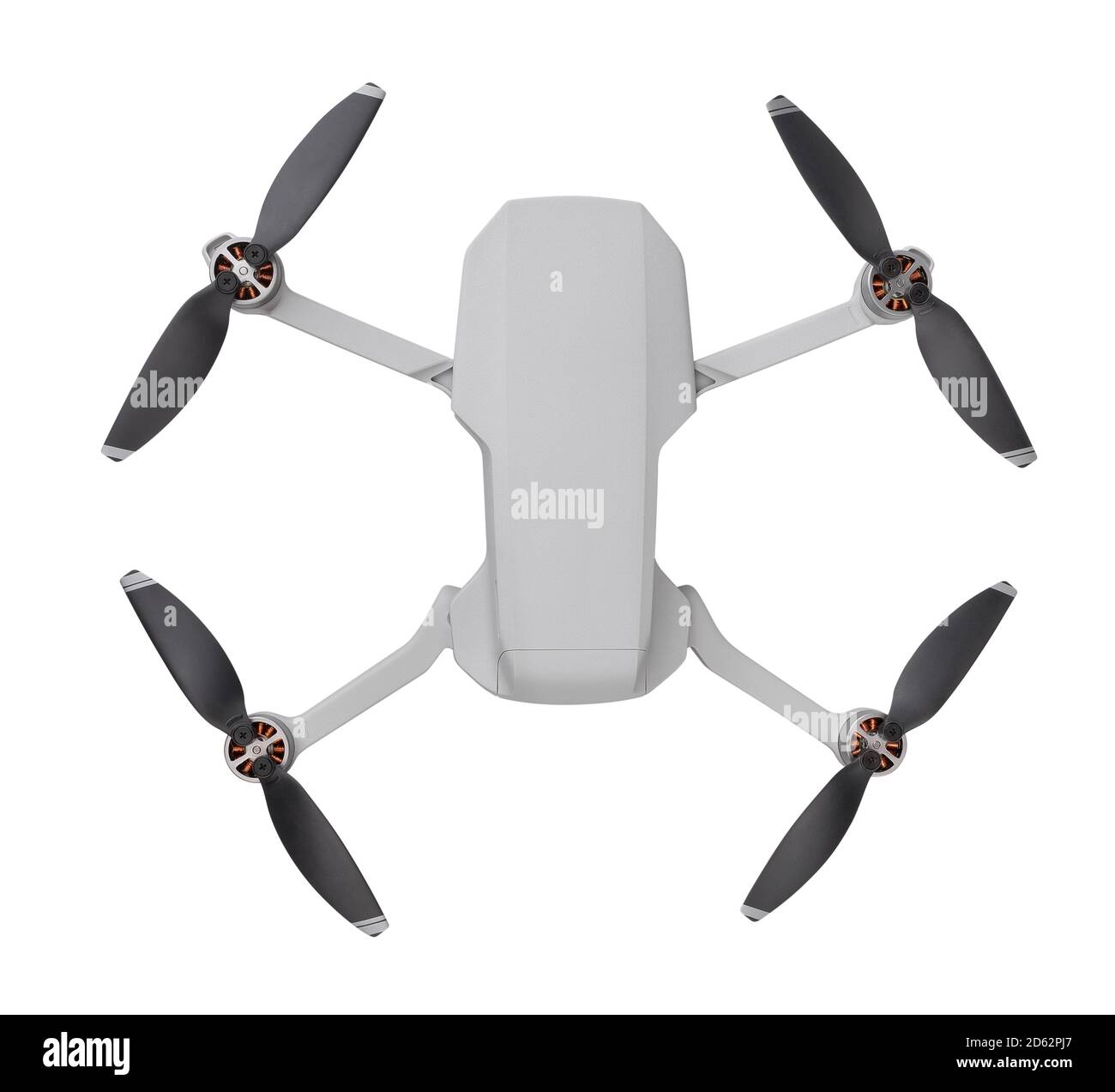 percorso del drone isolato sulla vista dall'alto bianca Foto Stock