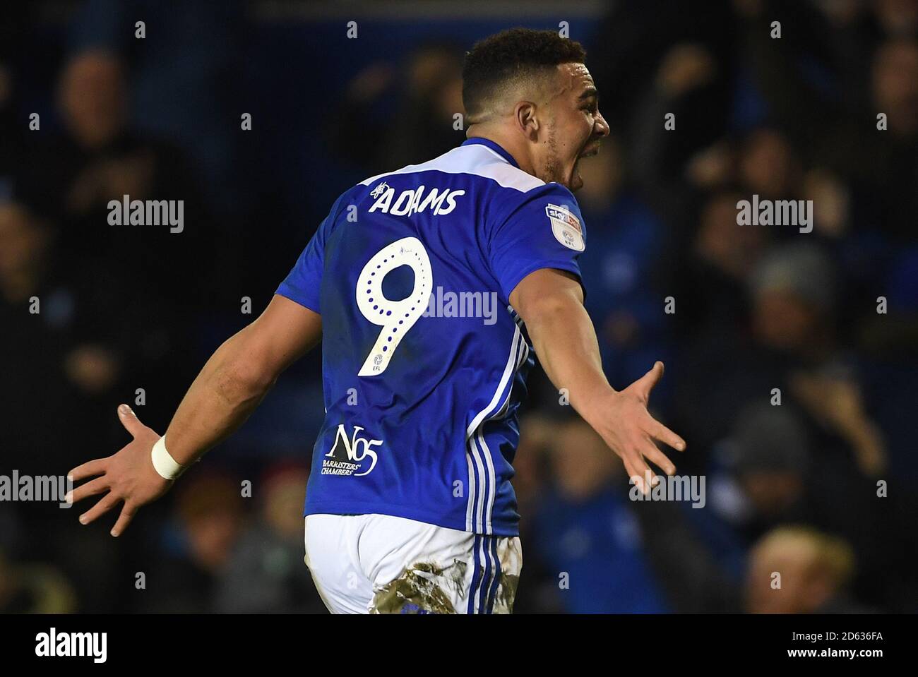 Il che Adams di Birmingham celebra il raggiungimento dell'obiettivo di equalizzazione Foto Stock