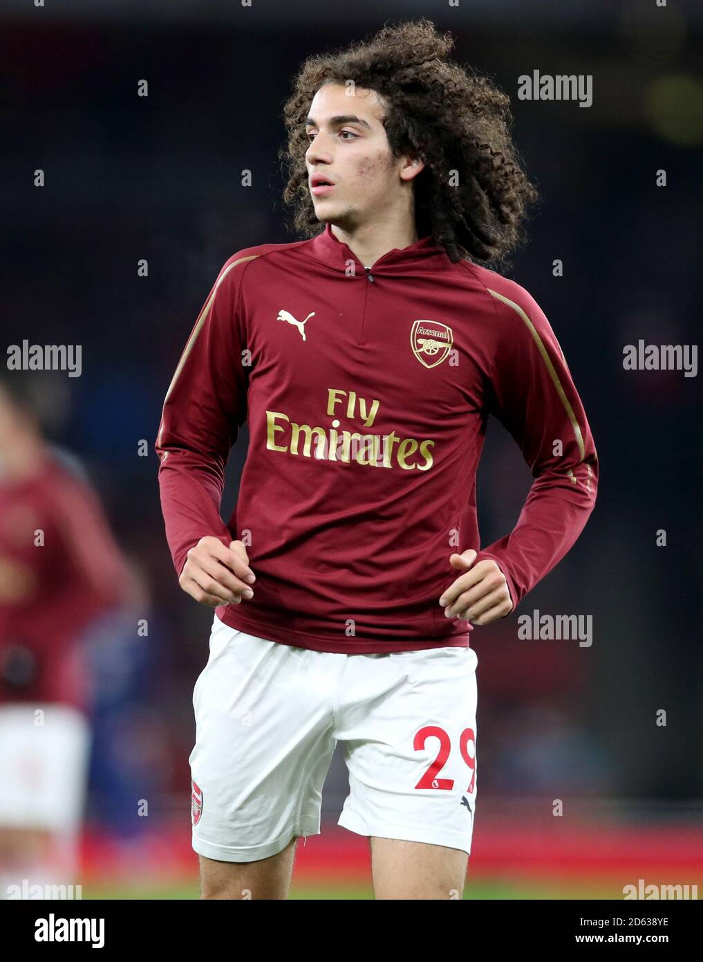 Matteo Guendouzi di Arsenal durante il riscaldamento della pre-partita Foto Stock