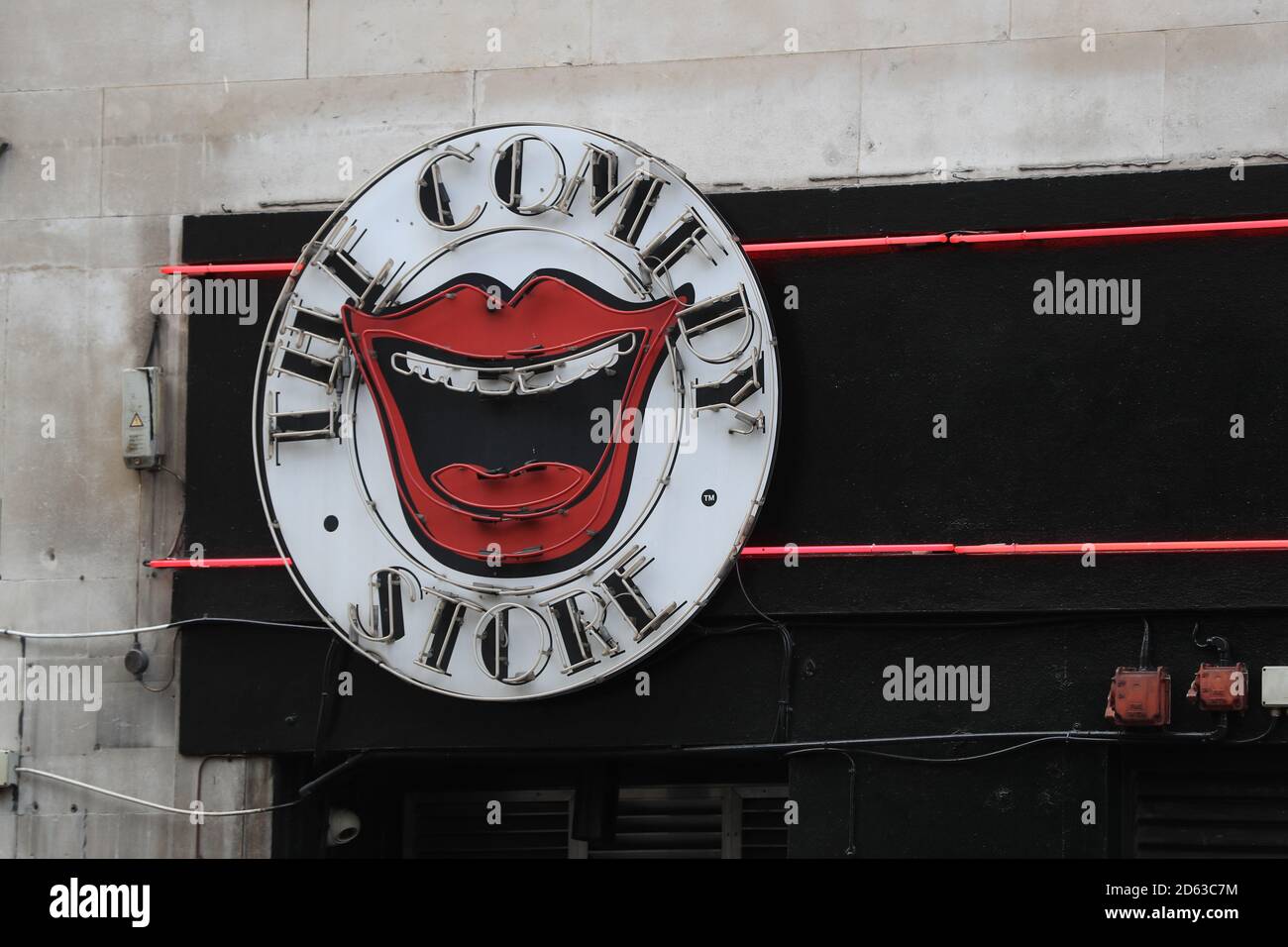 Una vista del cartello per il Comedy Store, Soho, Londra. Foto Stock