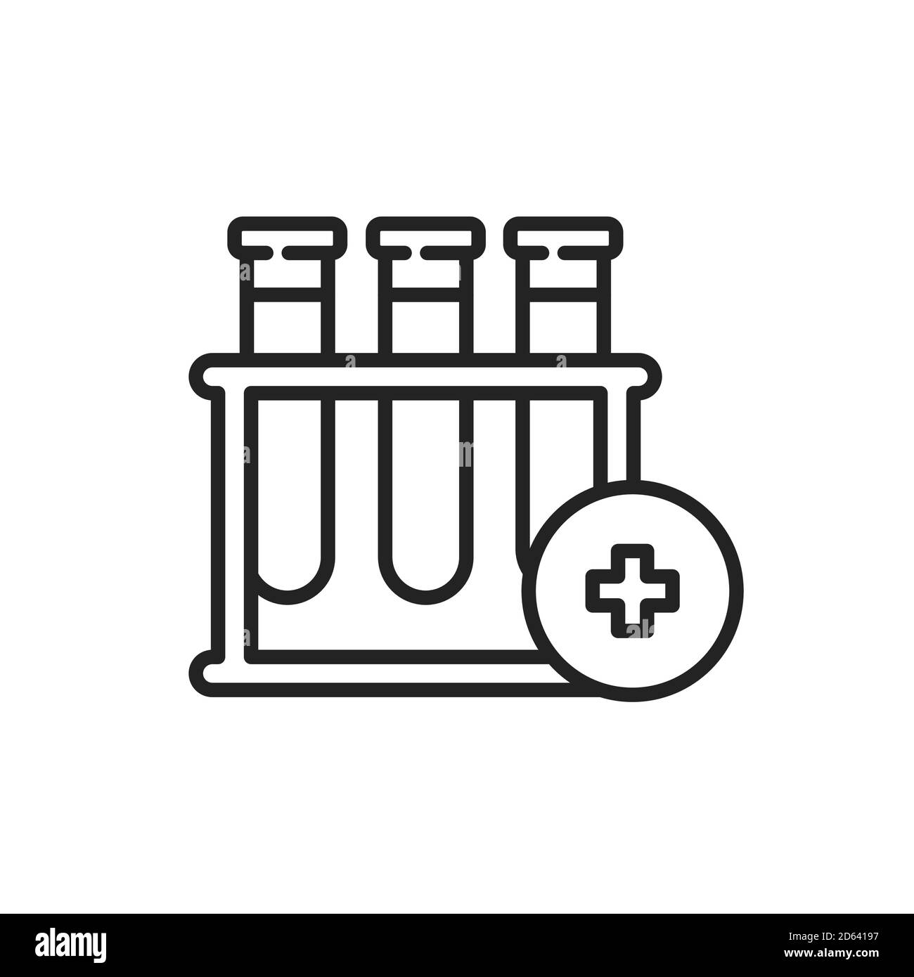 Icona della linea nera del test del sangue. Pittogramma per pagina web, app mobile, promo. Illustrazione Vettoriale