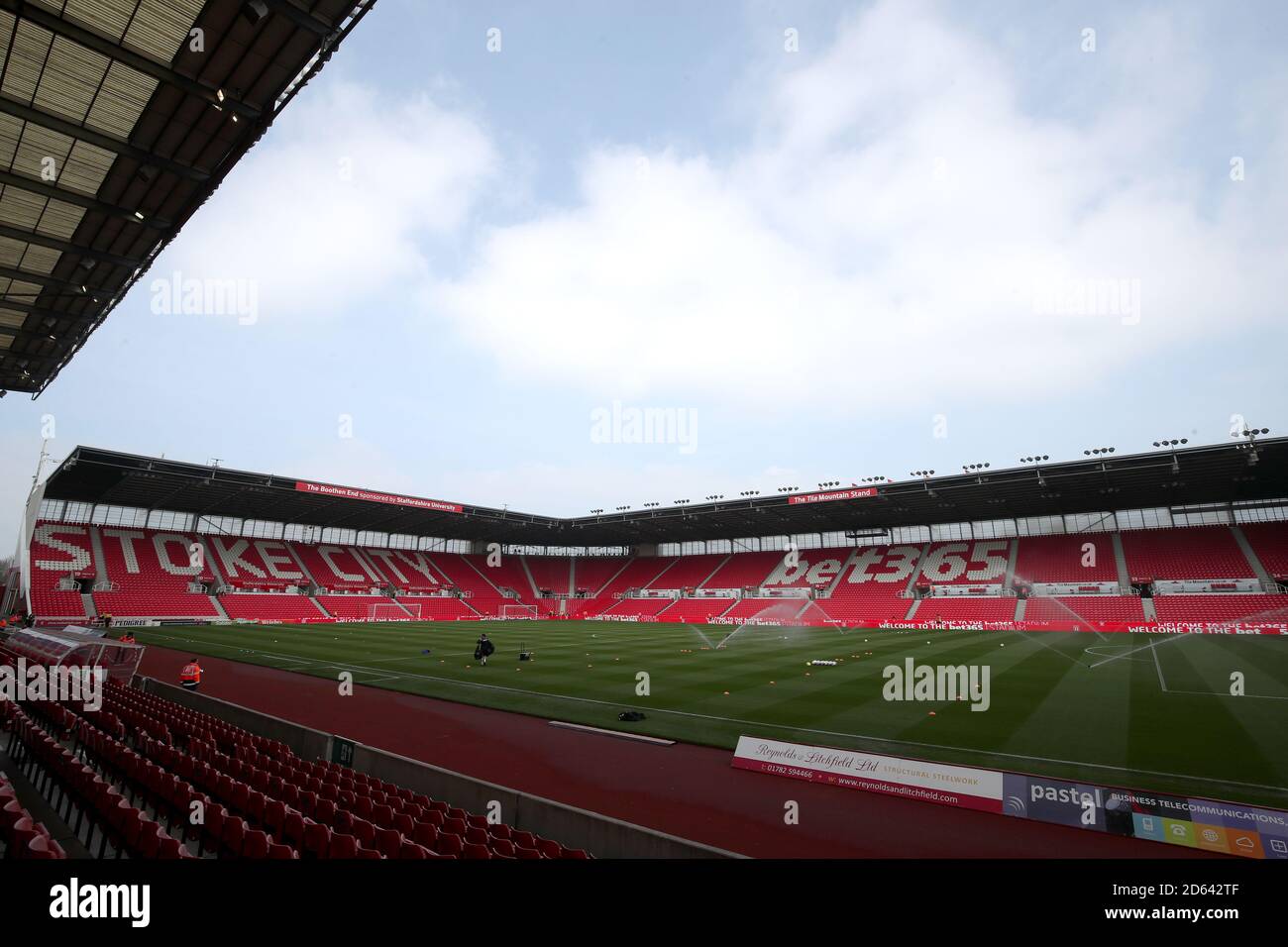 Stoke City's BET 365 Stadium prima della partita Sky Bet Championship contro Sheffield Mercoledì. Foto Stock