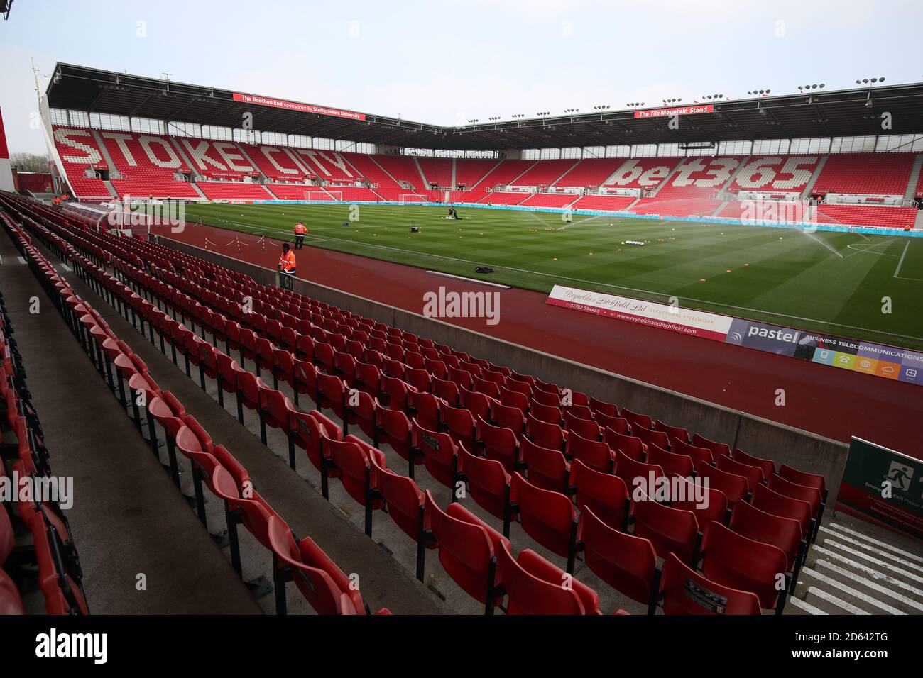 Stoke City's BET 365 Stadium prima della partita Sky Bet Championship contro Sheffield Mercoledì. Foto Stock