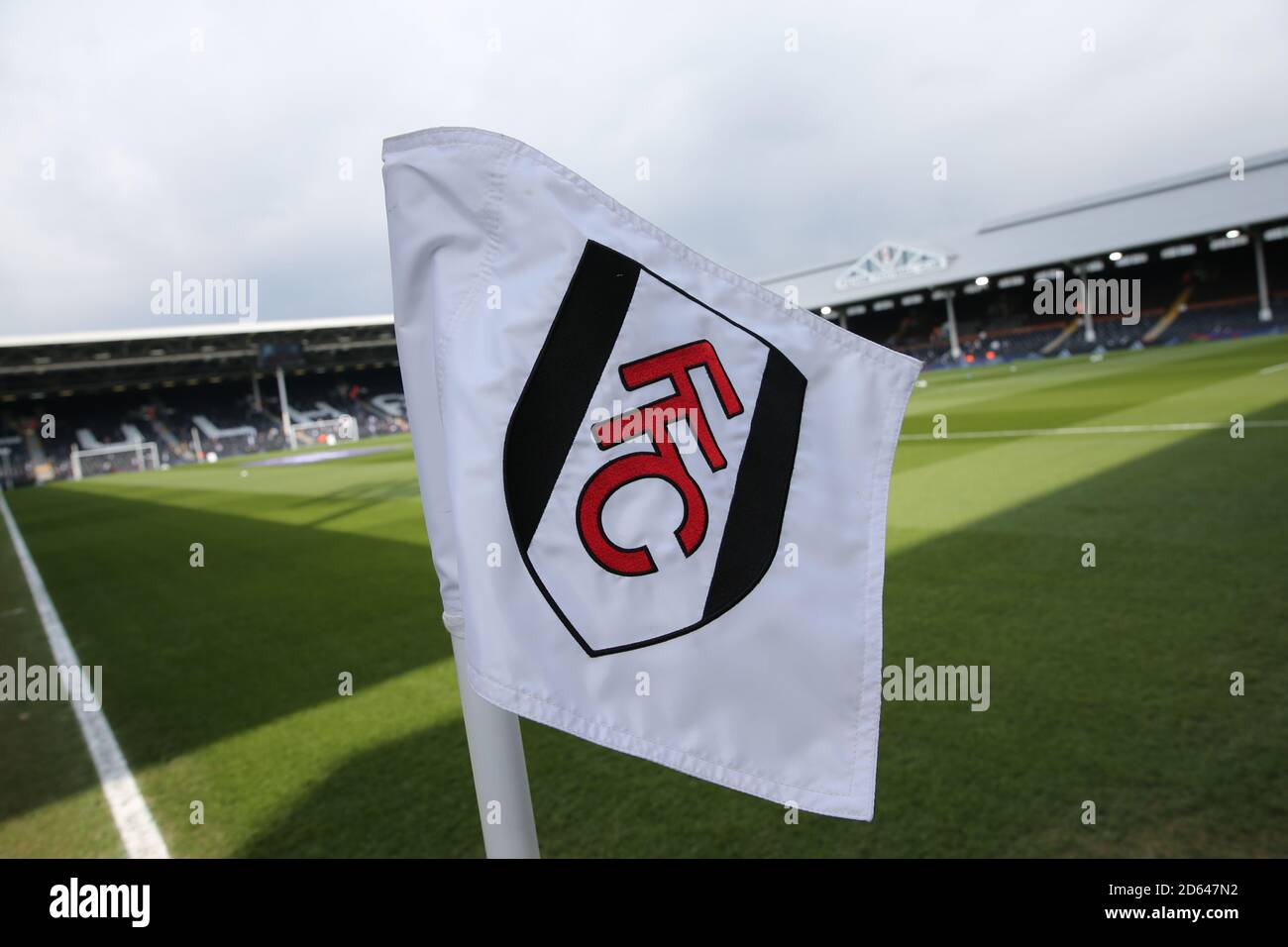 Una vista generale di Craven Cottage davanti a Fulham e. Partita di Everton Foto Stock