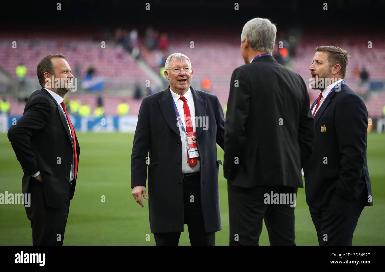 Ed Woodward, Sir Alex Ferguson, David Gill e Richard Arnold Foto Stock