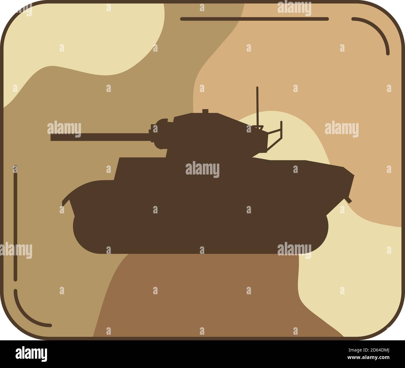 Il carro armato militare inglese della seconda guerra mondiale l'esercito medio nel deserto un vettore camuffato in piano. Illustrazione Vettoriale