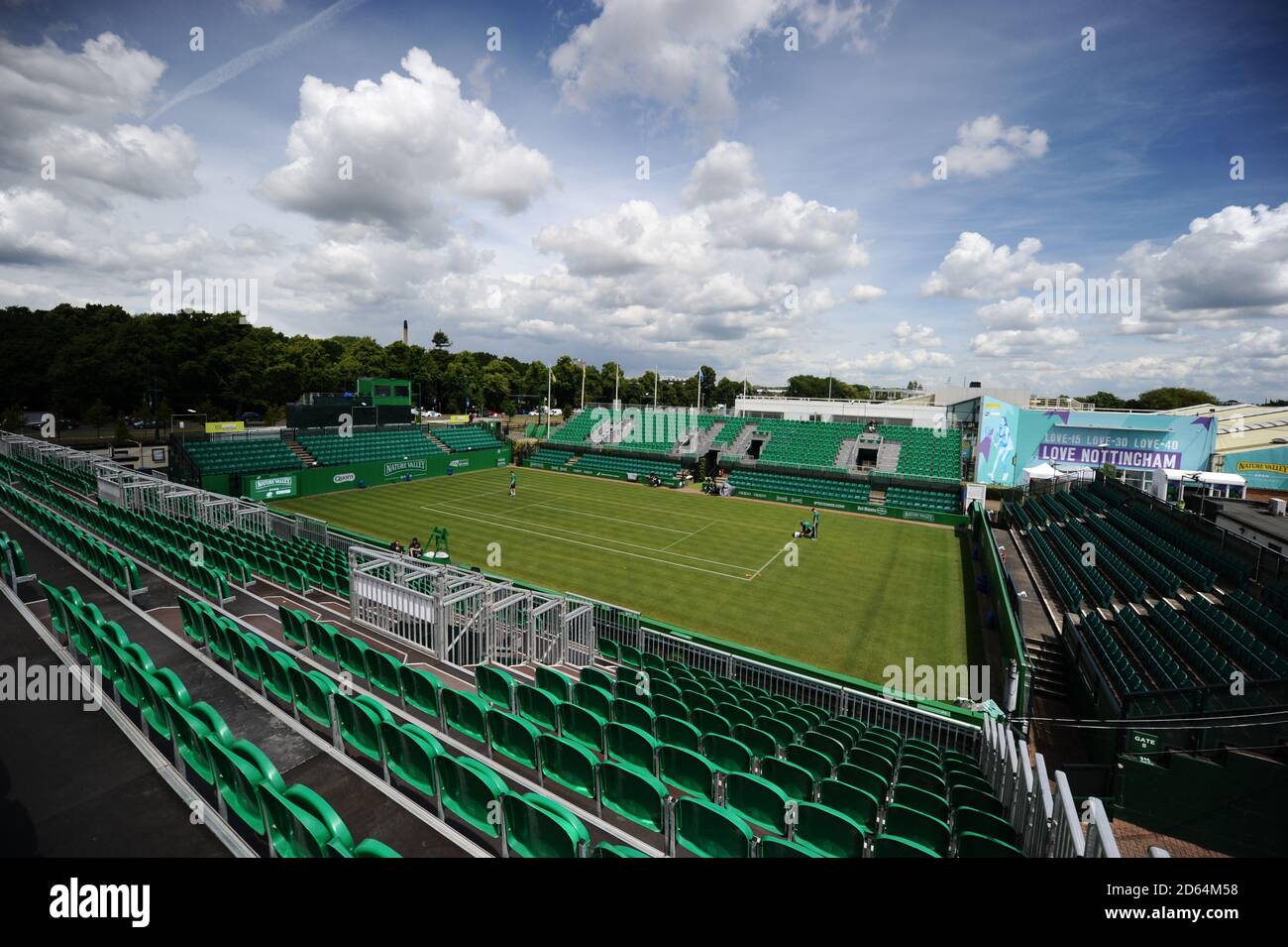 Una vista generale durante il secondo giorno della Valle Naturale Aperto presso il Nottingham Tennis Center Foto Stock