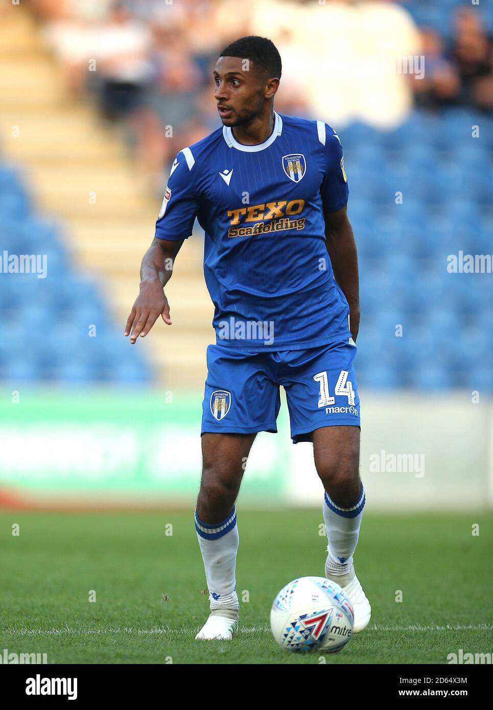 Brandon Comley di Colchester United durante la partita di qualificazione della Europa League a Belle Vue, Rhyl. PREMERE ASSOCIAZIONE foto. Data immagine: Giovedì 25 luglio 2019. Vedi la storia PA CALCIO Connahs. Photo credit dovrebbe leggere: Peter Byrne/PA filo Foto Stock