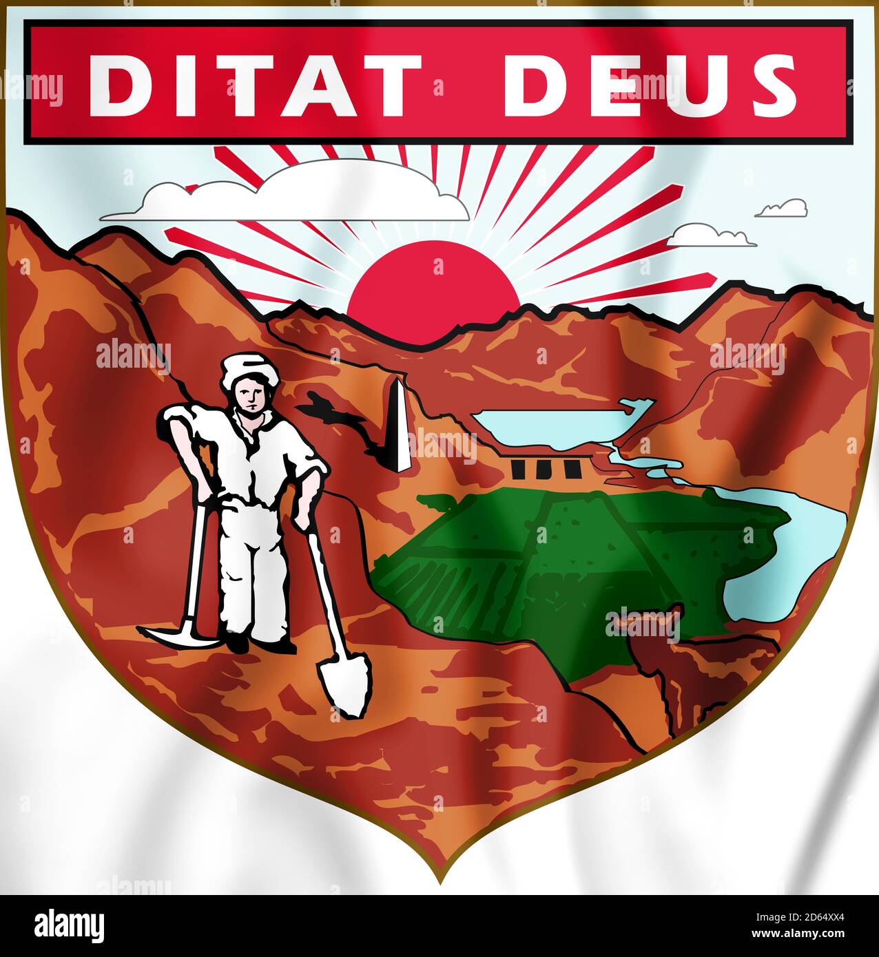 3D Arizona Coat of Arms, USA. Illustrazione 3D. Foto Stock