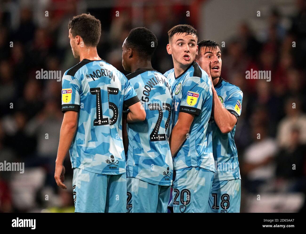 Forest Green Rovers 'James Morton, Udoka Godwin-Malife, Liam Cucine e Kevin Dawson (da sinistra a destra) Foto Stock