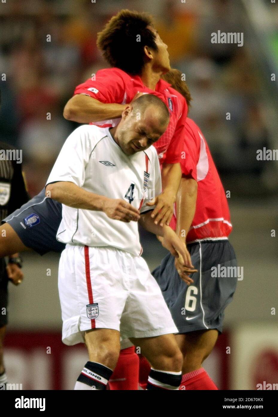 Danny Murphy, il centrocampista inglese in azione durante la partita amichevole Corea del Sud / Inghilterra. Murphy è tornato in Inghilterra e perderà la Coppa del mondo per infortunio Foto Stock