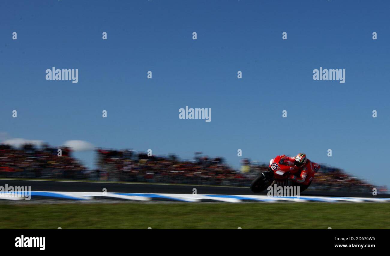 Loris Capirossi di Ducati Marlboro (ITA) durante l'Australian Moto Grand Premio Foto Stock