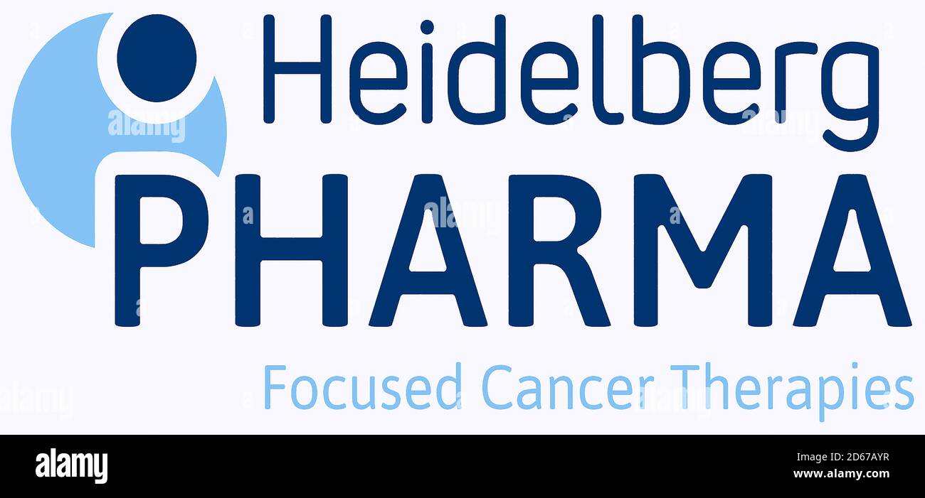 Logo della società tedesca di biotecnologia Heidelberg Pharma con sede a Ladenburg - Germania. Foto Stock