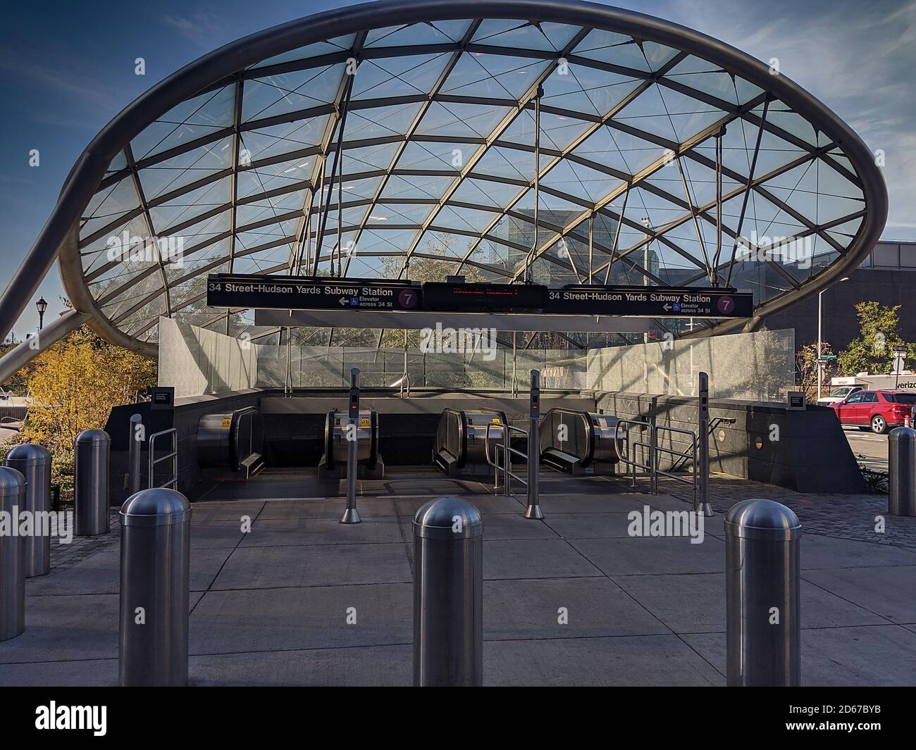 Vista di un ingresso al 7 treno in 34 ° via Hudson Yards Station Foto Stock