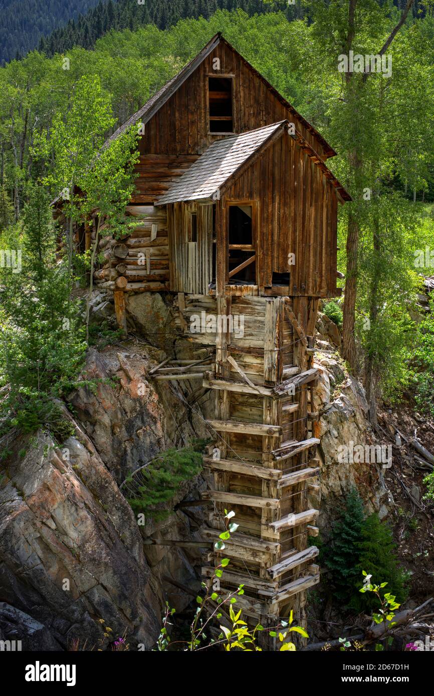 Crystal Mill (Sheep Mountain Power House) ha generato aria compressa per i minatori nelle vicine miniere d'argento, Carbondale, Colorado, USA Foto Stock