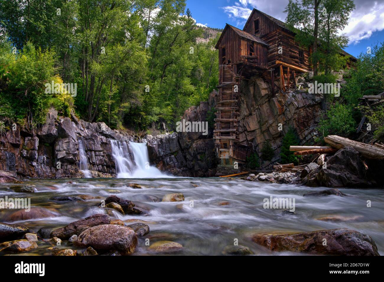 Crystal Mill (Sheep Mountain Power House) ha generato aria compressa per i minatori nelle vicine miniere d'argento, Carbondale, Colorado, USA Foto Stock