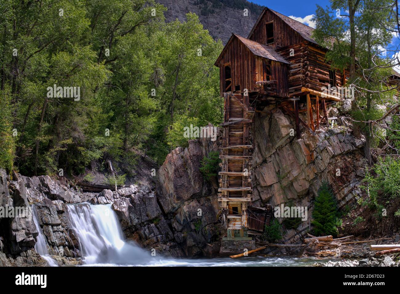 Crystal Mill (Sheep Mountain Power House) ha generato aria compressa per i minatori nelle vicine miniere d'argento, Carbondale, Colorado, USA Foto Stock